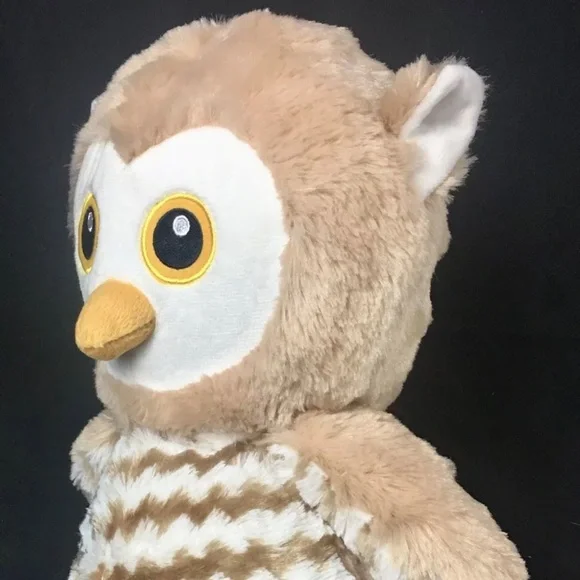 (SOLD) Annie The Owl Large Stuffed Plush Toy Embroidered 14" Soft Tan Nursery - Picture 9 of 16